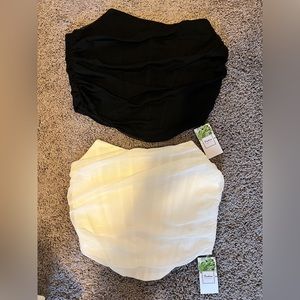 Black (XL) and White (L) Cropped Corset Top with Back Zipper, New
